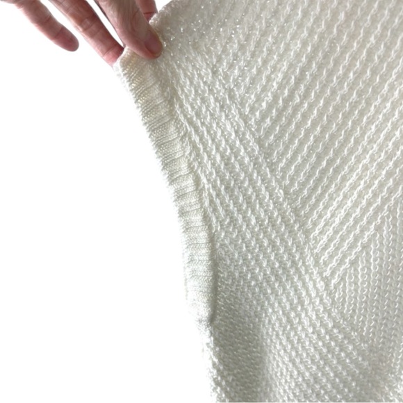 POLO RL 100% Linen Knit Mesh Oversized Dolman Sleeve Sweater in White Size Small - Picture 4 of 10
